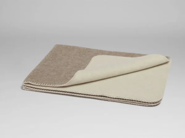 Yumeko merinowollen deken beige melange 150x220 - Afbeelding 4