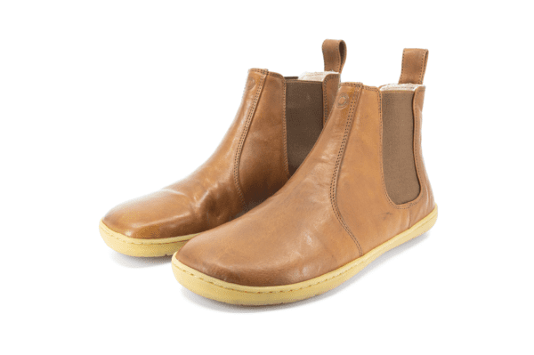 Chelsea boots caramel natuurlijk leder en rubber