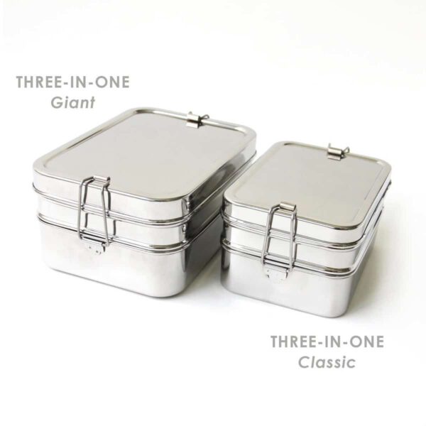 EcoLunchbox - RVS Lunchbox 3-in-1 Giant - 3 delige RVS vershouddoos. - Afbeelding 5